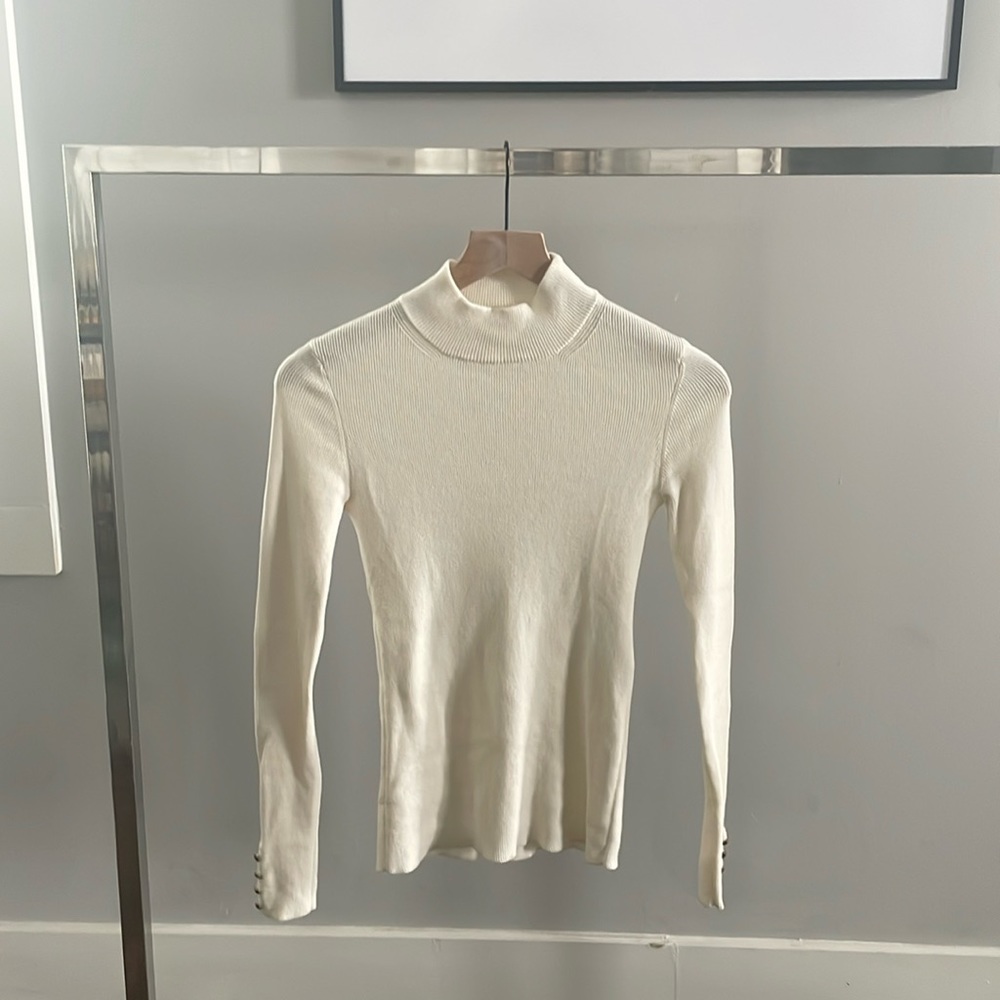 Sezane Ribbed Long Sleeve Tee (S)